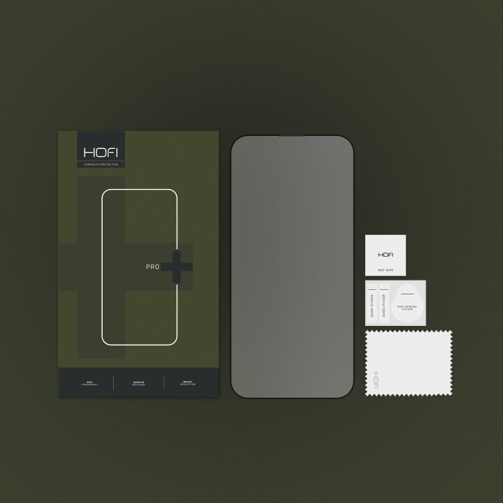 HOFI PRO+ skjermbeskyttelsesfilm for Apple iPhone 14 Pro, Herdet glass, Full lim, Svart