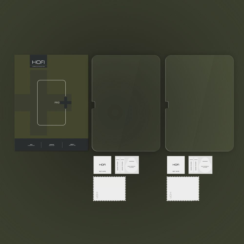 HOFI PRO+ skjermbeskyttelsesfilm for Apple iPad (2025) / (2022), Herdet glass, Full lim, Sett med 2 stk