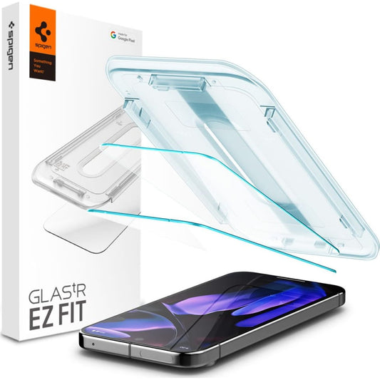 Skjermbeskytter Spigen GlastR EZ FIT for Google Pixel 9 Pro XL, Herdet glass, Full lim, Sett med 2 stykker