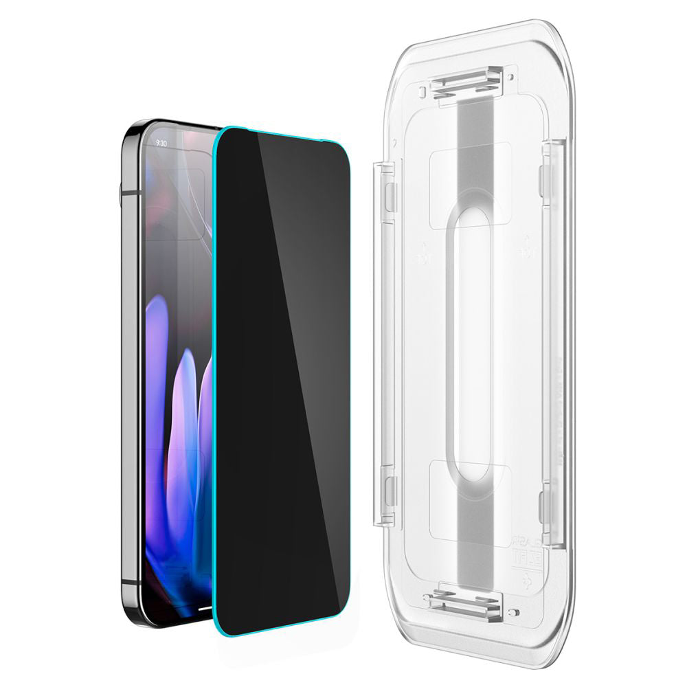 Privacy-skjermbeskytter Spigen GlastR EZ FIT for Google Pixel 9 / 9 Pro, Herdet glass, Full lim, Sett med 2 stk