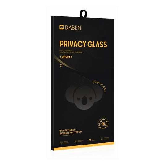 Privacy Bear skjermbeskytter for Apple iPhone 16 Pro Max, Herdet glass, Full lim