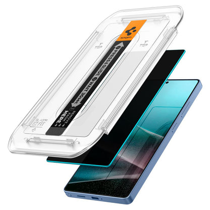 Privacy-skjermbeskytter Spigen GlastR EZ FIT HD for Samsung Galaxy S25 Ultra S938, Herdet glass, Full lim, Sett med 2 stk AGL09335