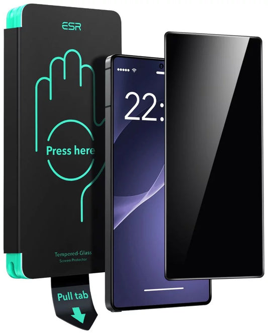 Beskyttelsesfilm Privacy ESR for Samsung Galaxy S25 Ultra S938, Herdet Glass, Full Lim