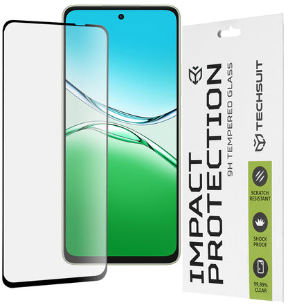 Techsuit skjermbeskyttelsesfilm for Oppo A5 Pro 4G / A5 Pro, Herdet glass, Full lim, 111D, Svart