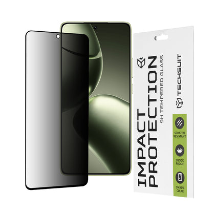 Privacy Techsuit skjermbeskyttelse for Xiaomi 14T Pro / 14T, Herdet glass, Full lim, 111D