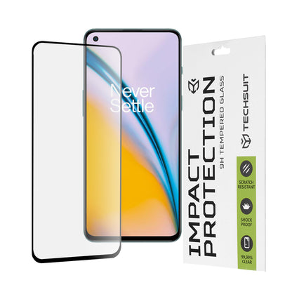 Techsuit skjermbeskyttelse for OnePlus Nord 2T / Nord CE 5G / Nord 2 5G, Herdet glass, Full lim, 111D, Svart