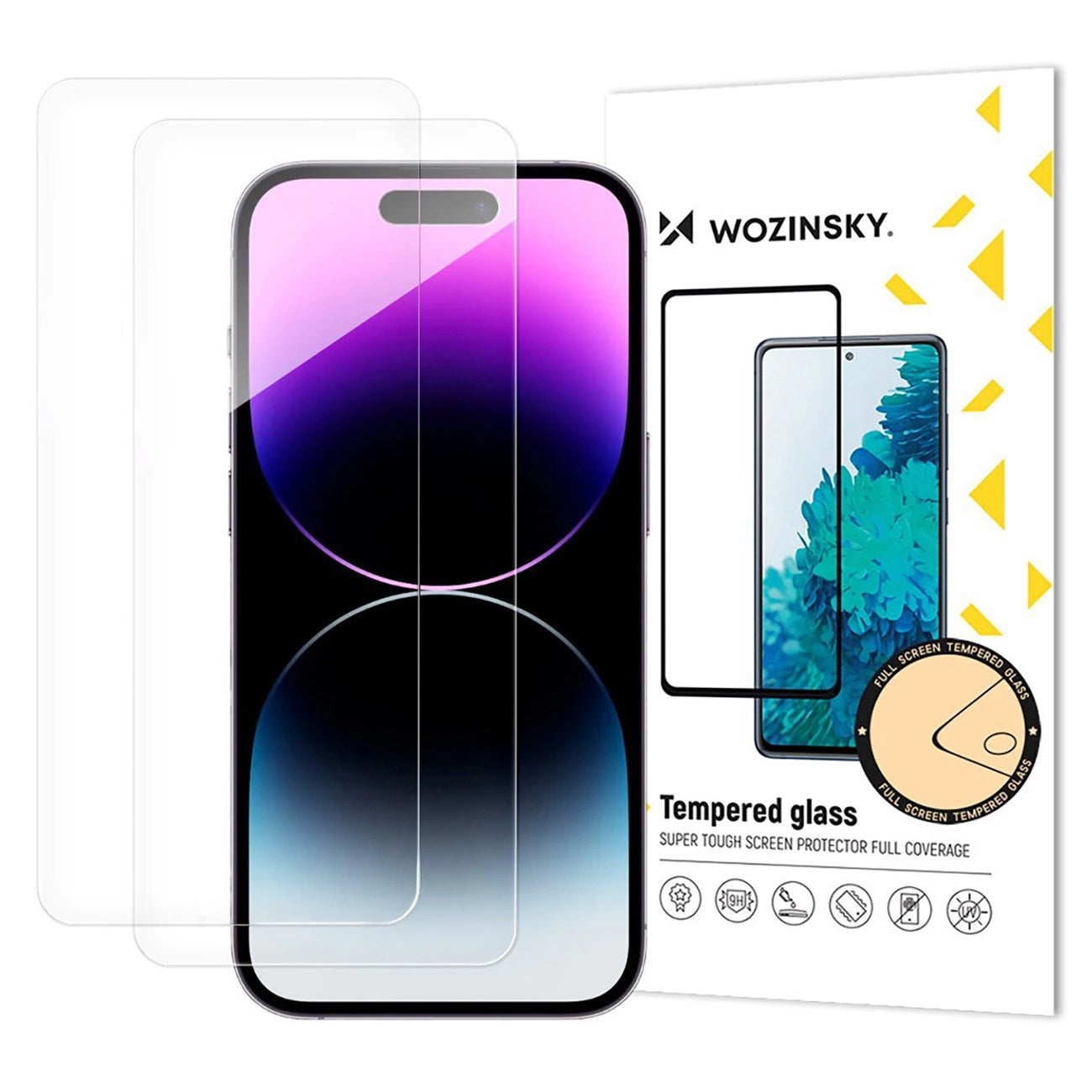 Skjermbeskytter WZK for Apple iPhone 17 Air, Herdet Glass, Full Lim, Sett med 2 stykker