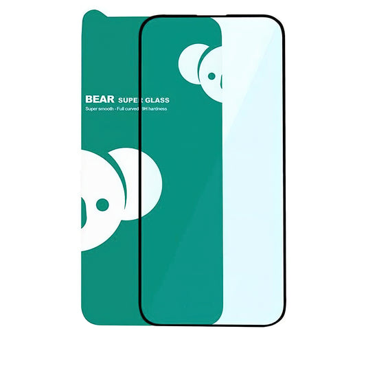 Skjermbeskyttelse Bear Super Hard for Apple iPhone 17, Herdet glass, Full lim, 3D, Svart