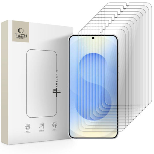 Skjermbeskytter Tech-Protect for Samsung Galaxy S26 S942, Herdet Glass, Full Lim, Sett med 10 stykker