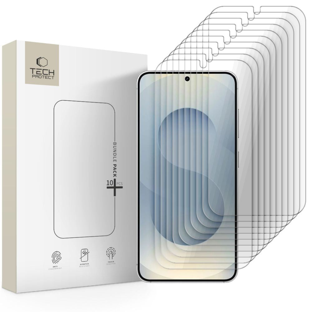 Skjermbeskyttelsesfolie Tech-Protect for Samsung Galaxy S25 S931 / S24 S921, Herdet Glass, Full Lim, Sett med 10 stykker