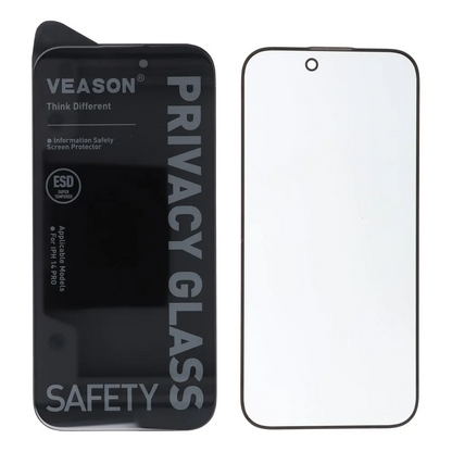 Privacy-skjermbeskyttelse Veason for Apple iPhone 17 Pro Max, Herdet glass, Full lim, 6D