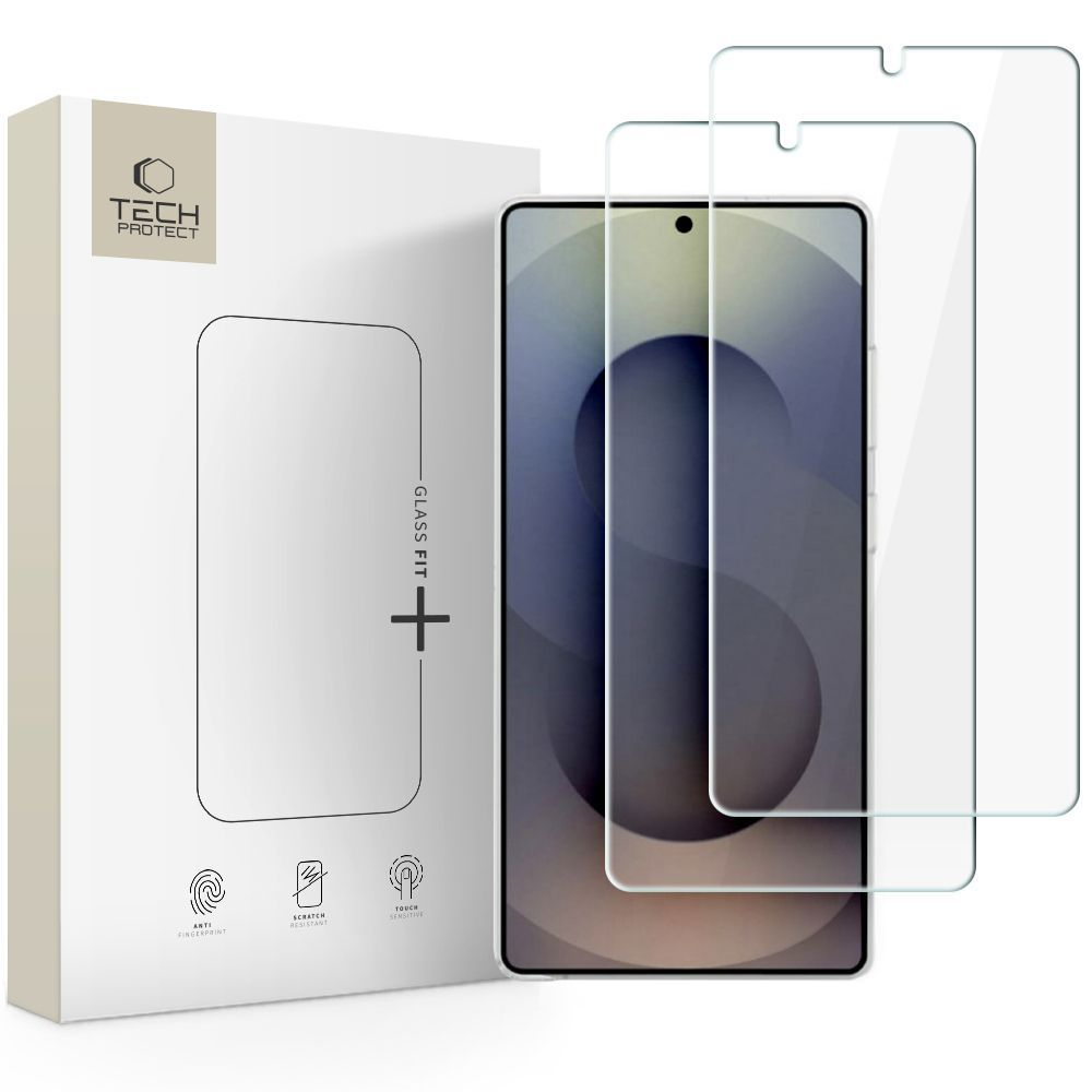 Tech-Protect FIT+ skjermbeskyttelsesfilm for Samsung Galaxy S26 Ultra S948, Herdet glass, Full lim, Sett med 2 stk