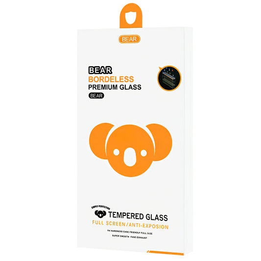 Bear Borderless skjermbeskyttelse for Apple iPhone 17e / 16e / 14, Herdet glass, Full lim