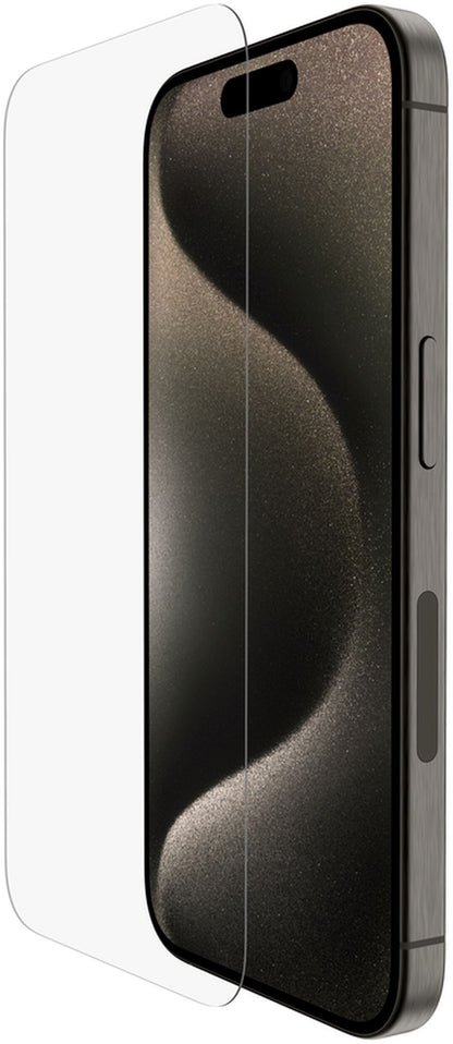 Belkin ScreenForce Herdet Glass Skjermbeskytter for Apple iPhone 15 Pro, Herdet Glass, Full Lim OVA137zz