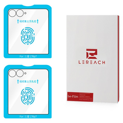 Lereach skjermbeskyttelse for Samsung Galaxy Z Flip8 F776 / Galaxy Z Flip7 F766, Herdet glass, Full lim, Sett med 2 stk, Svart