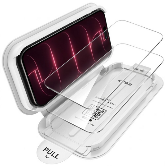 Tech-Protect OneTouch skjermbeskyttelse for Apple iPhone 18 Pro / 17 Pro, Herdet glass, Full lim, Sett med 2 stk, Transparent