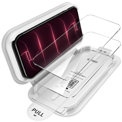Tech-Protect OneTouch skjermbeskyttelse for Apple iPhone 18 Pro Max / 17 Pro Max, Herdet glass, Full lim, Sett med 2 stk, Transparent