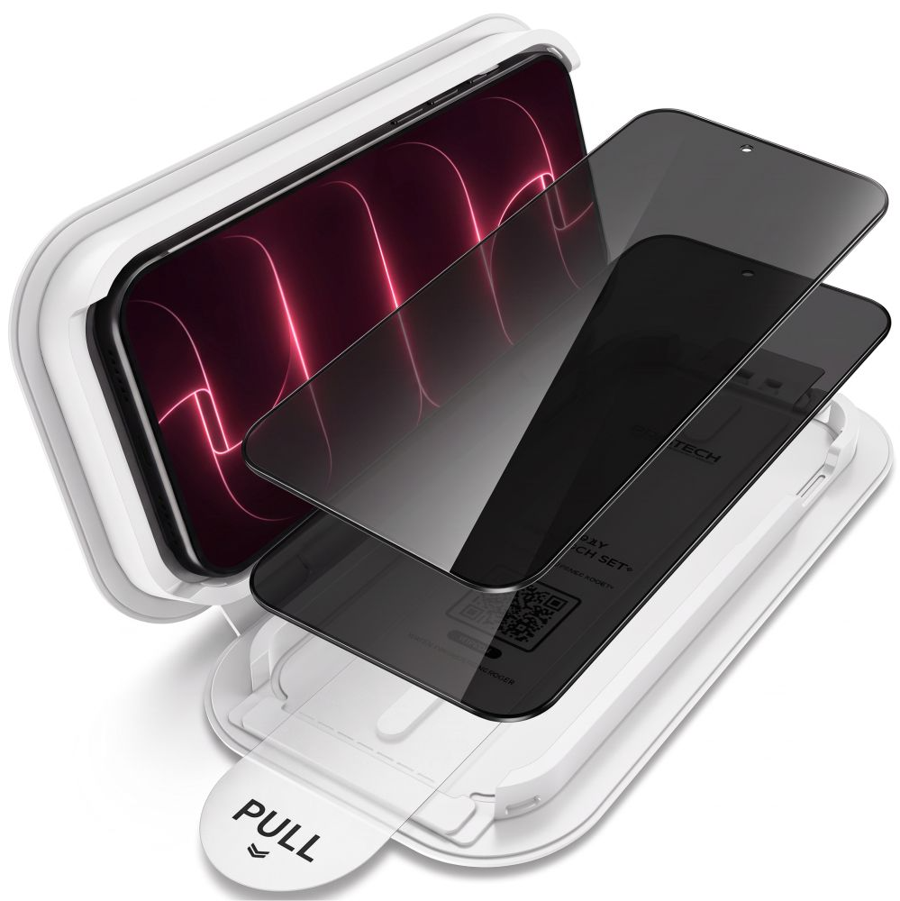 Privacy Tech-Protect OneTouch skjermbeskyttelse for Apple iPhone 18 Pro, Herdet glass, Full lim, Sett med 2 stk