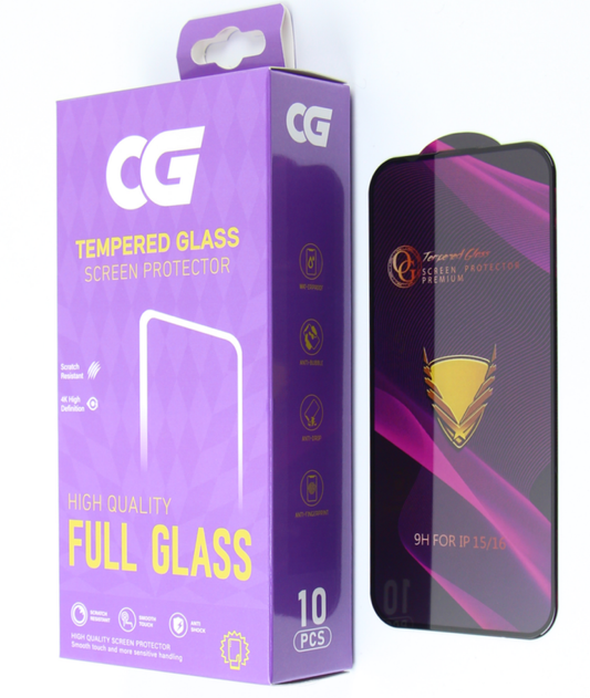 OG Premium skjermbeskyttelse for Apple iPhone 18 Pro Max / 17 Pro Max, Herdet glass, Full lim, Sett med 10 stk, Svart