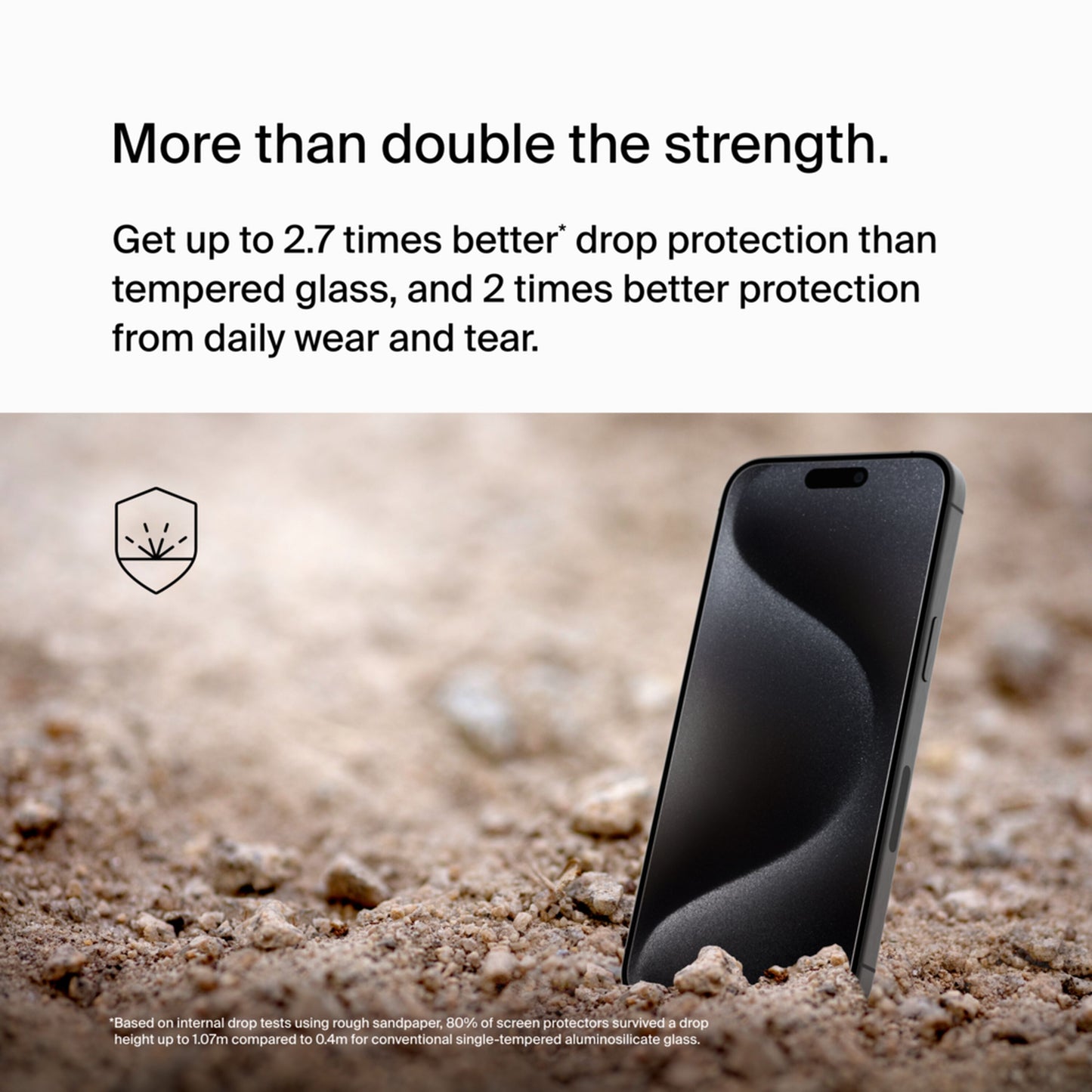 Skjermbeskyttelsesfilm Belkin ScreenForce UltraGlass 2 for Apple iPhone 15 Pro Max, Herdet glass, Full lim OVA134zz