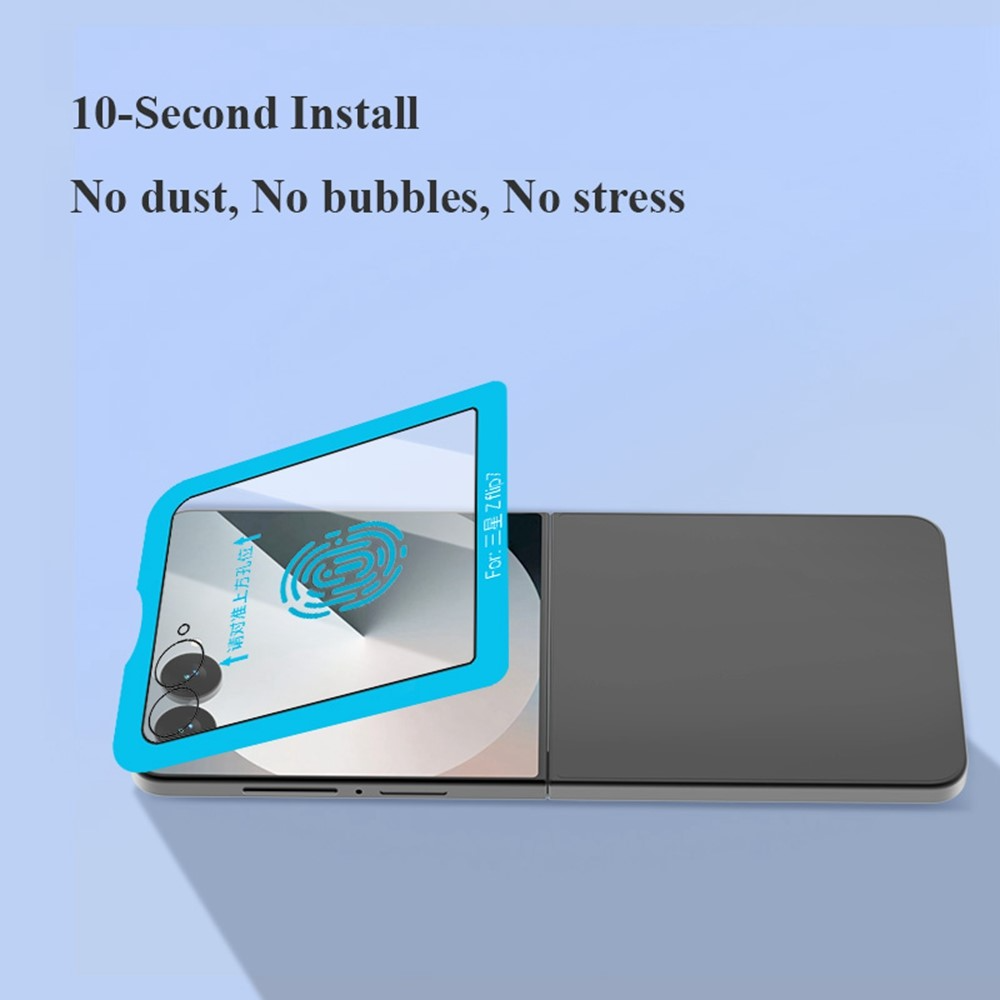 Lereach skjermbeskyttelse for Samsung Galaxy Z Flip8 F776 / Galaxy Z Flip7 F766, Herdet glass, Full lim, Sett med 2 stk, Svart