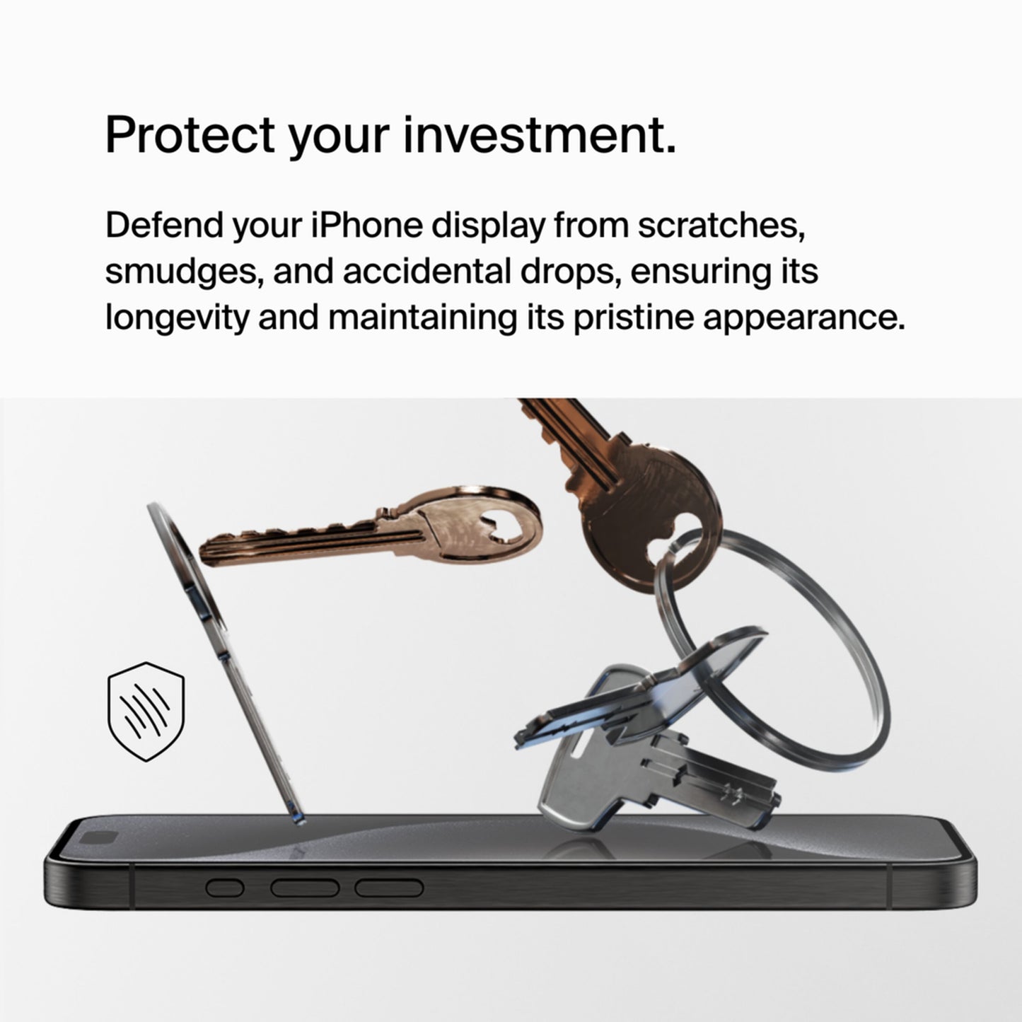 Skjermbeskyttelsesfilm Belkin ScreenForce UltraGlass 2 for Apple iPhone 15 Pro Max, Herdet glass, Full lim OVA134zz