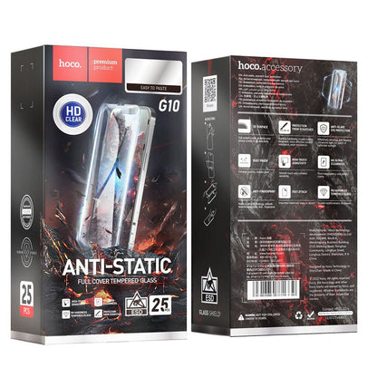 Skjermbeskytter HOCO for Apple iPhone 14 Pro Max, Herdet Glass, Full Lim, Sett med 25 stykker, Svart