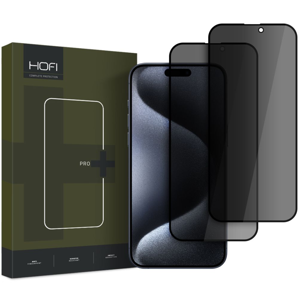 Beskyttende skjermbeskyttelsesglass HOFI Glass PRO+ for Apple iPhone 16 Plus, beskyttet glass, full lim, sett med 2 stk, 2,5D 