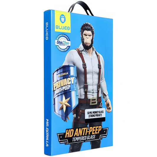 Beskyttelsesfolie Privacy Blueo for Apple iPhone 16 Pro, Herdet glass, Full lim, 5D