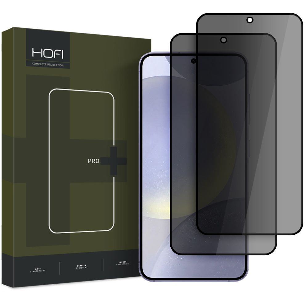 Privacy-skjermbeskyttelse HOFI Glass PRO+ for Samsung Galaxy S25 S931, Herdet glass, Full lim, Sett med 2 stk