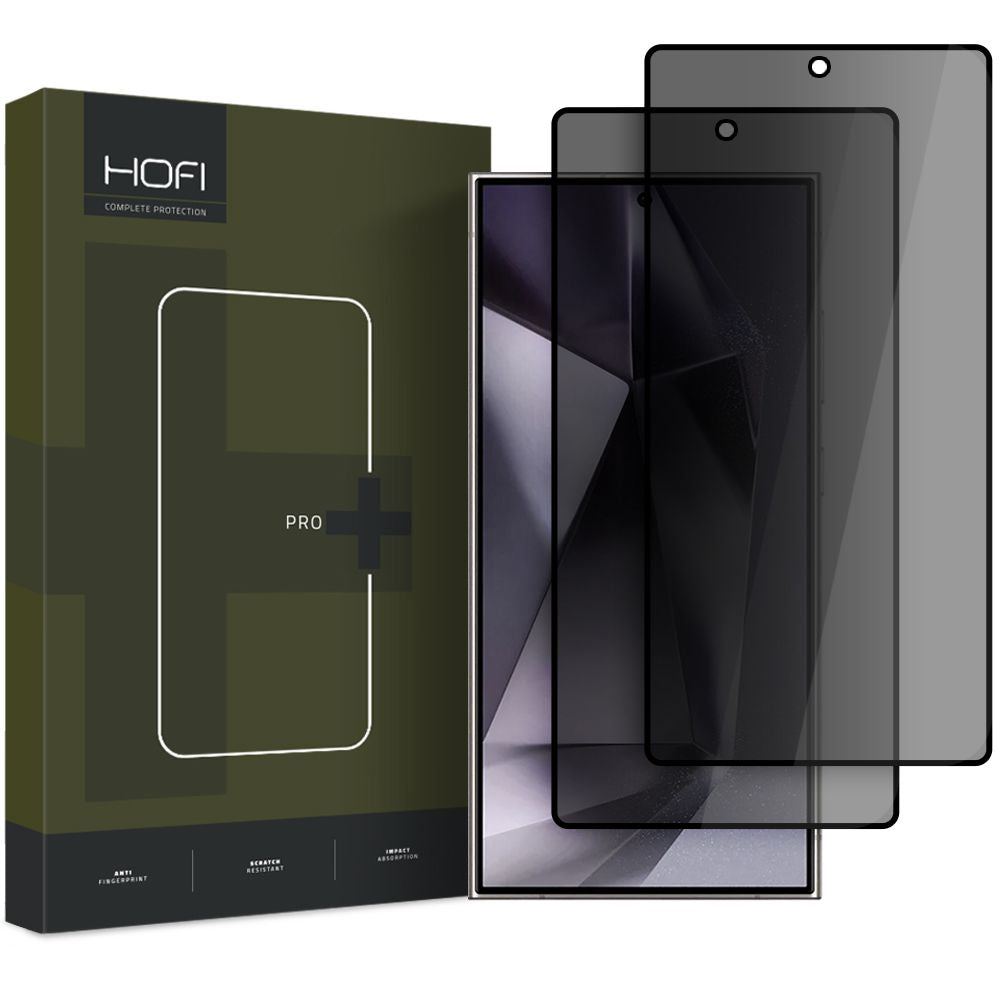 Privacy-skjermbeskyttelse HOFI Glass PRO+ for Samsung Galaxy S25 Ultra S938, Herdet glass, Full lim, Sett med 2 stk