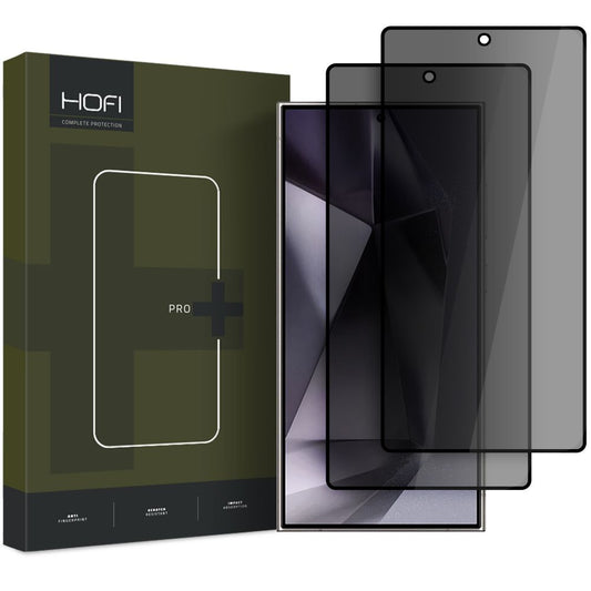 Privacy-skjermbeskyttelse HOFI Glass PRO+ for Samsung Galaxy S25 Ultra S938, Herdet glass, Full lim, Sett med 2 stk