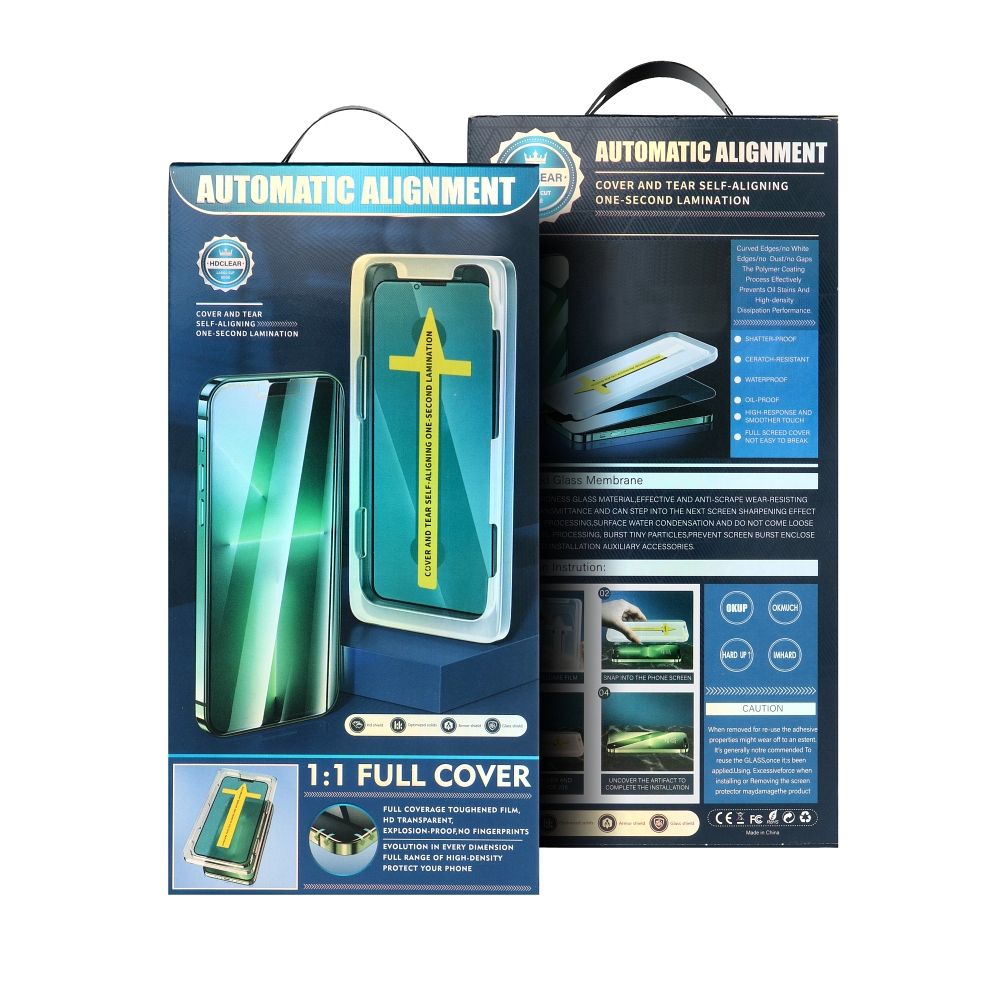 OEM skjermbeskyttelsesfilm med automatisk justering for Apple iPhone 11 Pro / XS, herdet glass, full lim, 5D, svart