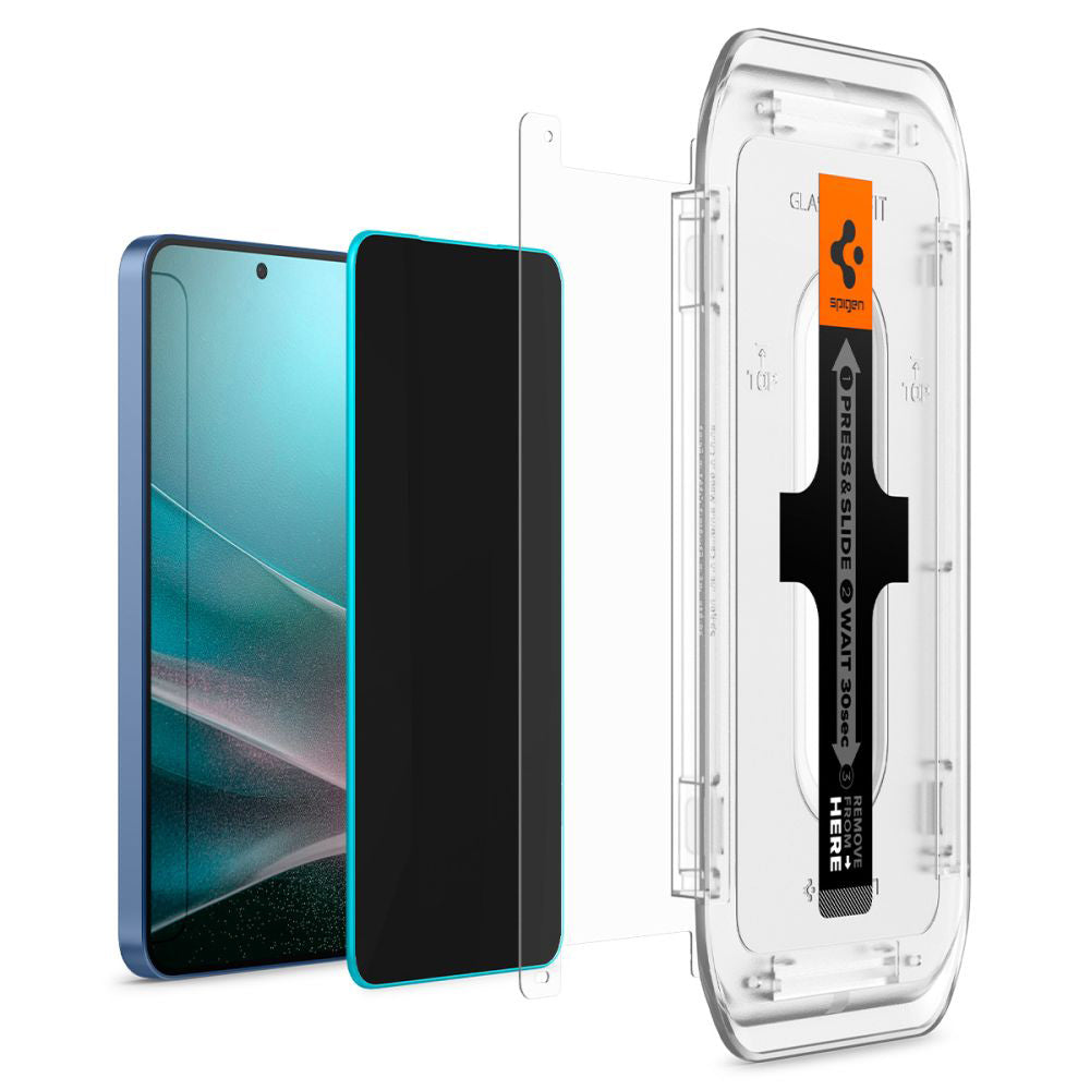 Skjermbeskytter Privacy Spigen GlastR EZ FIT HD for Samsung Galaxy S25+ S936 / S24+ S926, Herdet glass, Full lim, Sett med 2 stykker