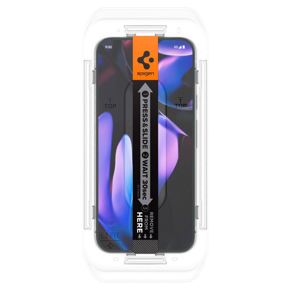 Privacy-skjermbeskytter Spigen GlastR EZ FIT for Google Pixel 9 / 9 Pro, Herdet glass, Full lim, Sett med 2 stk