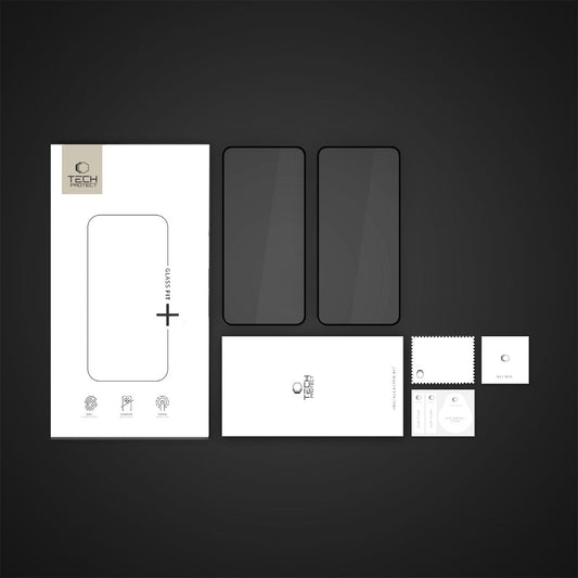 Skjermbeskytter Tech-Protect FIT+ for Xiaomi Poco X7 Pro, Herdet Glass, Full Lim, Sett med 2 stykker, 2.5D