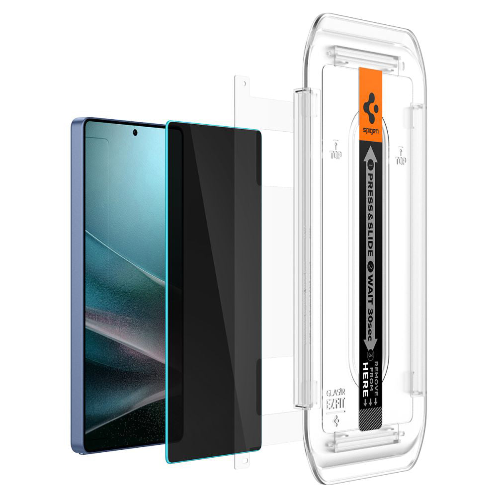 Privacy-skjermbeskytter Spigen GlastR EZ FIT HD for Samsung Galaxy S25 Ultra S938, Herdet glass, Full lim, Sett med 2 stk AGL09335