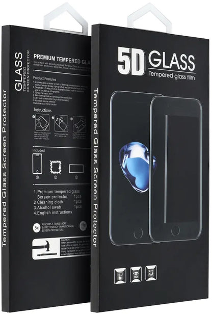 OEM skjermbeskyttelsesfilm for Motorola Edge 60 Fusion / Edge 60, Herdet glass, Full lim, 5D, Svart