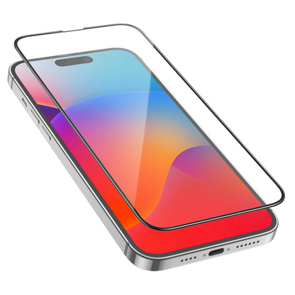 Skjermbeskytter HOCO G16 for Apple iPhone 15 Pro Max, Herdet Glass, Full Lim, 5D, Svart