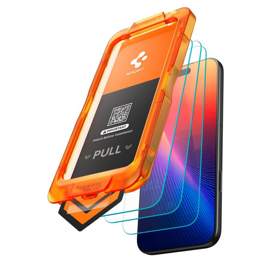 Skjermbeskytter Spigen GlastR Align Master Slim for Apple iPhone 17 Pro, Herdet glass, Full lim, Sett med 3 stykker AGL10103
