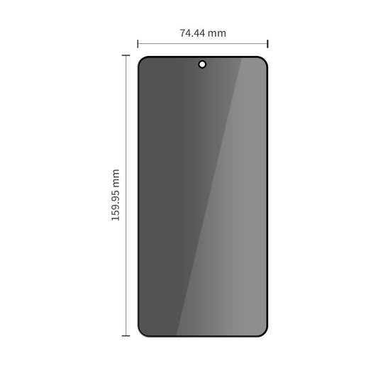 Skjermbeskytter Privacy Tech-Protect Spy+ for Samsung Galaxy S26 Ultra S948, Herdet glass, Full lim, Sett med 2 stykker