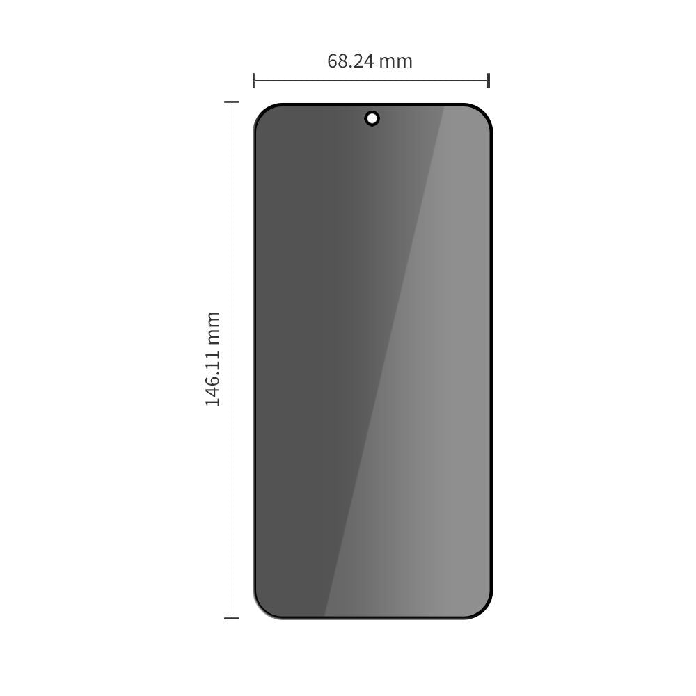 Skjermbeskytter Privacy Tech-Protect Spy+ for Samsung Galaxy S26 S942, Herdet glass, Full lim, Sett med 2 stykker