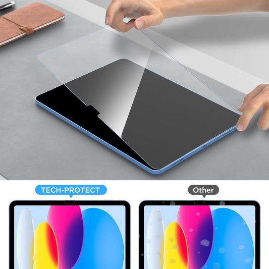 Skjermbeskytter Tech-Protect FIT+ for Samsung Galaxy Tab S10 FE+, Herdet glass, Full lim, Sett med 2 stykker, 2.5D