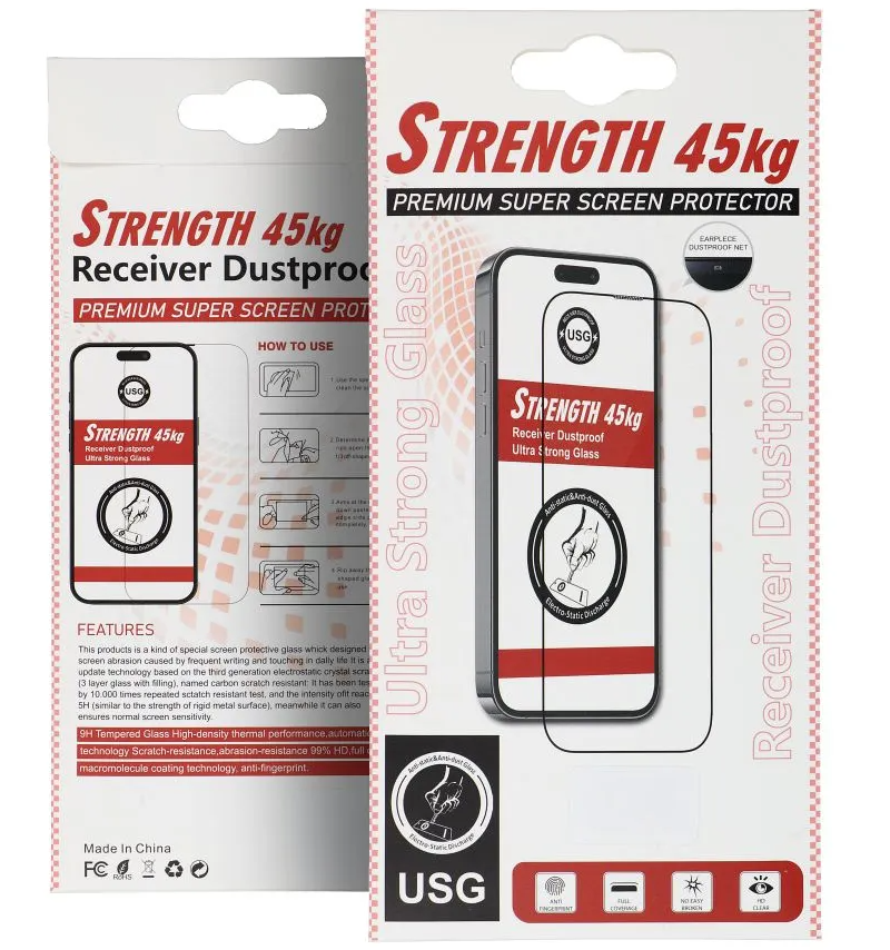 OEM Ultra Strong 45KG Skjermbeskyttelse for Apple iPhone 11, Herdet Glass, Full Lim, 2.5D, Svart