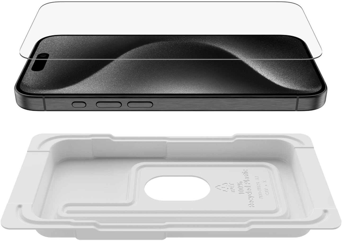 Belkin ScreenForce Herdet Glass Skjermbeskytter for Apple iPhone 15 Pro, Herdet Glass, Full Lim OVA137zz