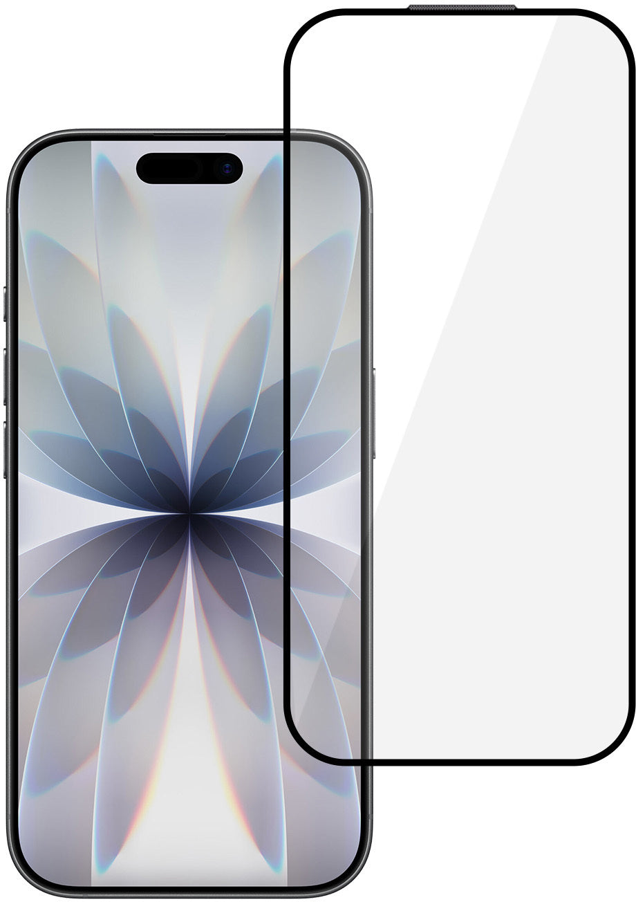 Tel Protect 10X HD DLC Diamond Coating skjermbeskytter for Apple iPhone 17 / 16 Pro, herdet glass, heldekkende lim, svart