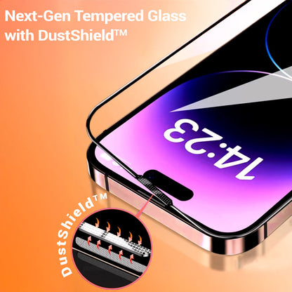 Skjermbeskytter Tel Protect 10X HD Plus Titanium for Apple iPhone 17 / 16 Pro, herdet glass, full limdekning, svart