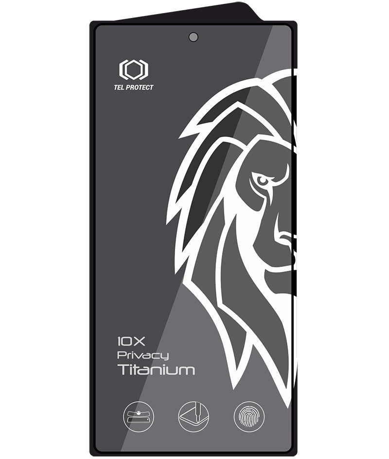 Tel Protect 10X Plus Titanium personvernsskjermbeskytter for Samsung Galaxy S25 Ultra S938, herdet glass, heldekkende limflate