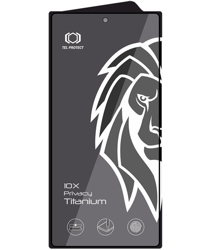 Tel Protect 10X Plus Titanium personvernsskjermbeskytter for Samsung Galaxy S25 Ultra S938, herdet glass, heldekkende limflate