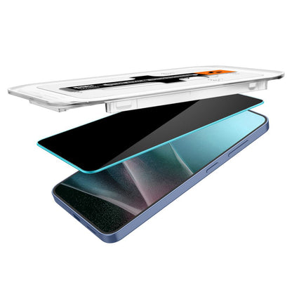 Privacy-skjermbeskyttelse Spigen GlastR EZ FIT HD for Samsung Galaxy S25 S931 / S24 S921, Herdet glass, Full lim, Sett med 2 stk